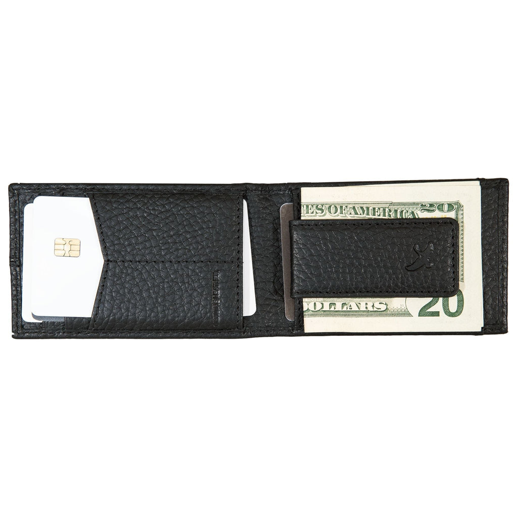 Rugged Leather Money Clip Bifold Wallet