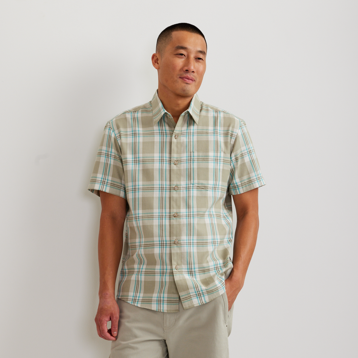 Men's Tidelands Short-Sleeve Yarn-Dyed Textured Shirt