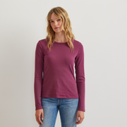 Women's Everyday Long-Sleeve Crewneck T-Shirt - Wine