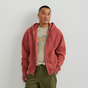 Men's Vintage Soft Full-Zip Sweatshirt - Mineral Red
