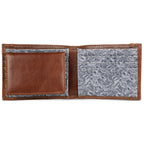 Pioneer Leather And Printed Cotton Canvas Passcase Wallet