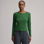 Women's Softline Rib Long-Sleeve Crew - Asparagus