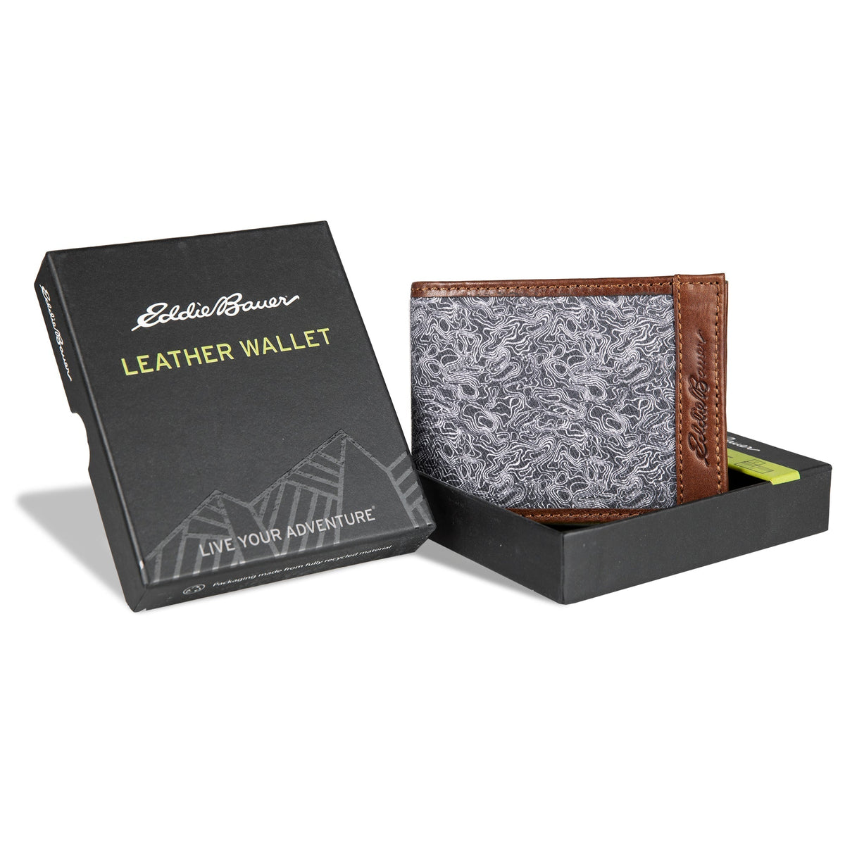 Pioneer Leather And Printed Cotton Canvas Passcase Wallet