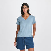 Women's Surreal Travel V-Neck T-Shirt - Tile Blue