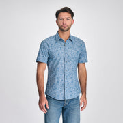 Men's Camano Short-Sleeve Shirt - Print - Chambray Blue